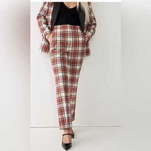 New J Crew Snowy Tartan Plaid Cropped Trousers Pants SZ 10 Tall